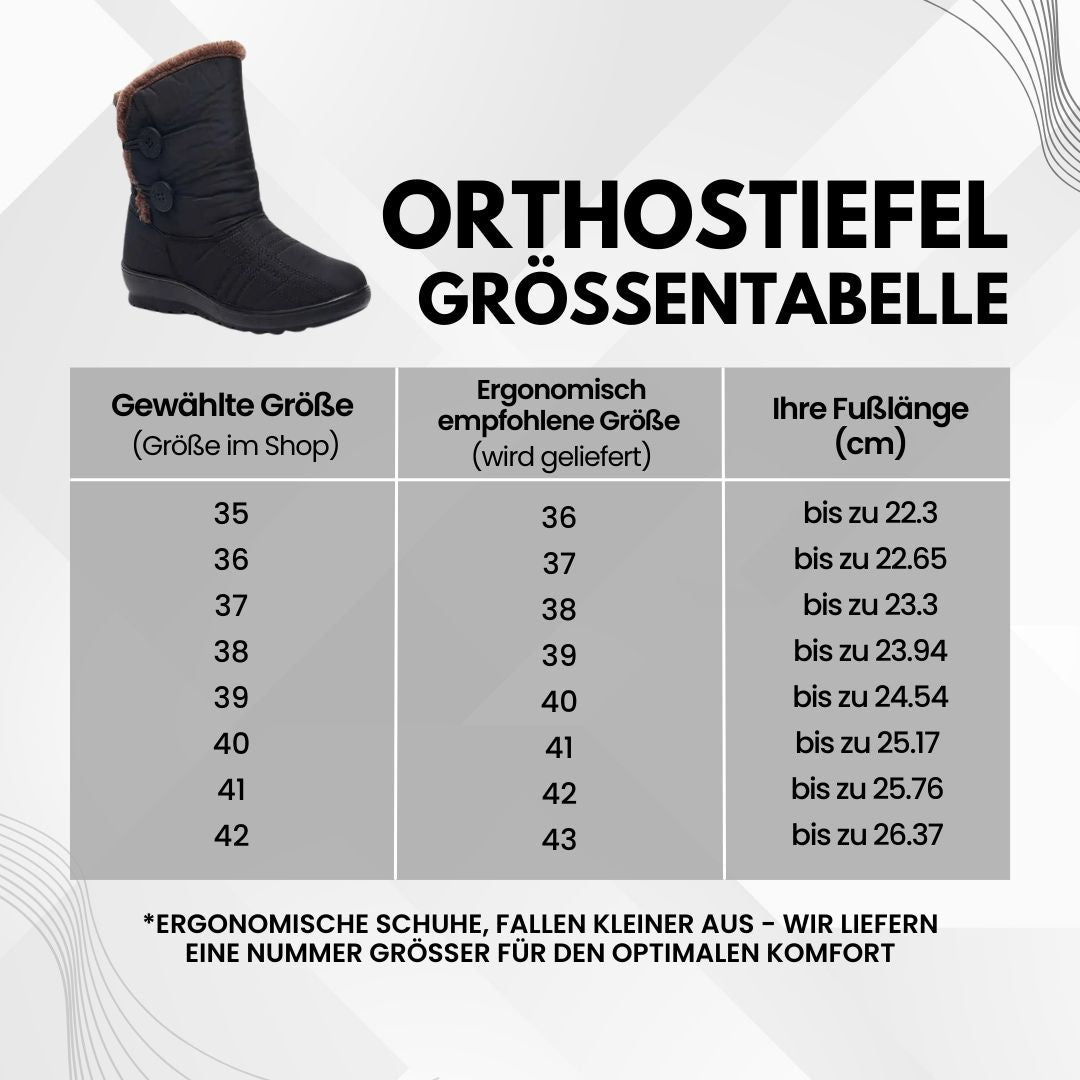 OrthoX- Damen Winterstiefel, Wasserdicht Warm Bis -20°C