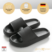 OrthoX - Orthopädische Slipper mit extra Komfort für Schmerzlinderung Im Alltag - Schwarz