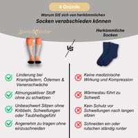 OrthoX - Kompressionssocken für Schmerzfreiheit und Komfort - Orange Grau