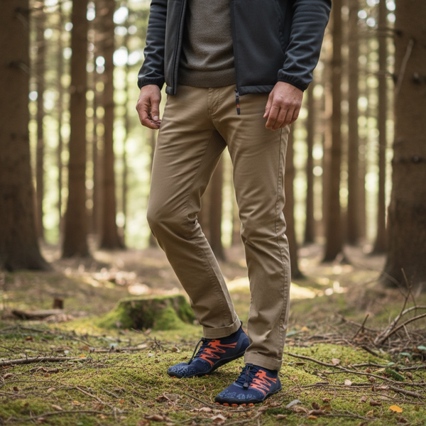 OrthoX - Rutschfeste Trail Barfußschuhe für natürliche Beweglichkeit - Blau Orange