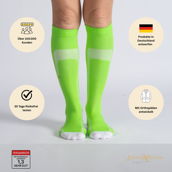 OrthoX - Kompressionssocken für Schmerzfreiheit und Komfort - Grün Weiß