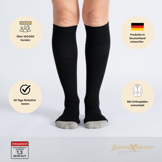OrthoX - Kompressionssocken für Schmerzfreiheit und Komfort - Schwarz Weiß