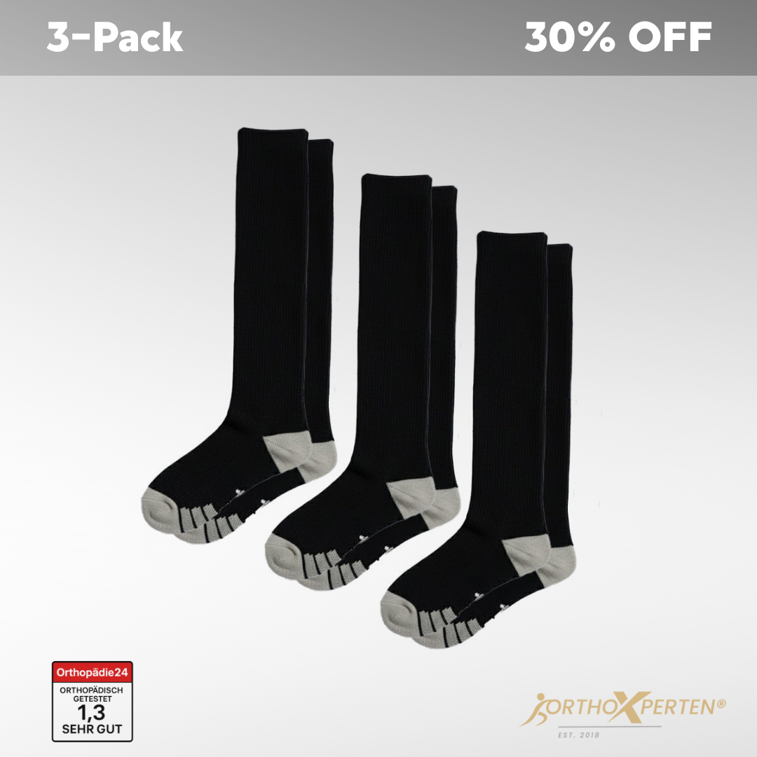 OrthoX - 3-Pack Kompressionssocken für Schmerzfreiheit und Komfort - Schwarz