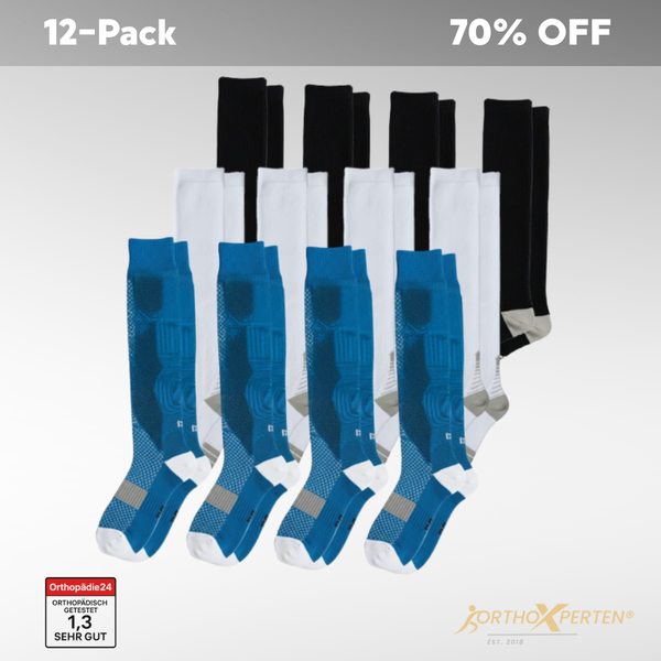 OrthoX - 12-Pack Kompressionssocken für Schmerzfreiheit und Komfort