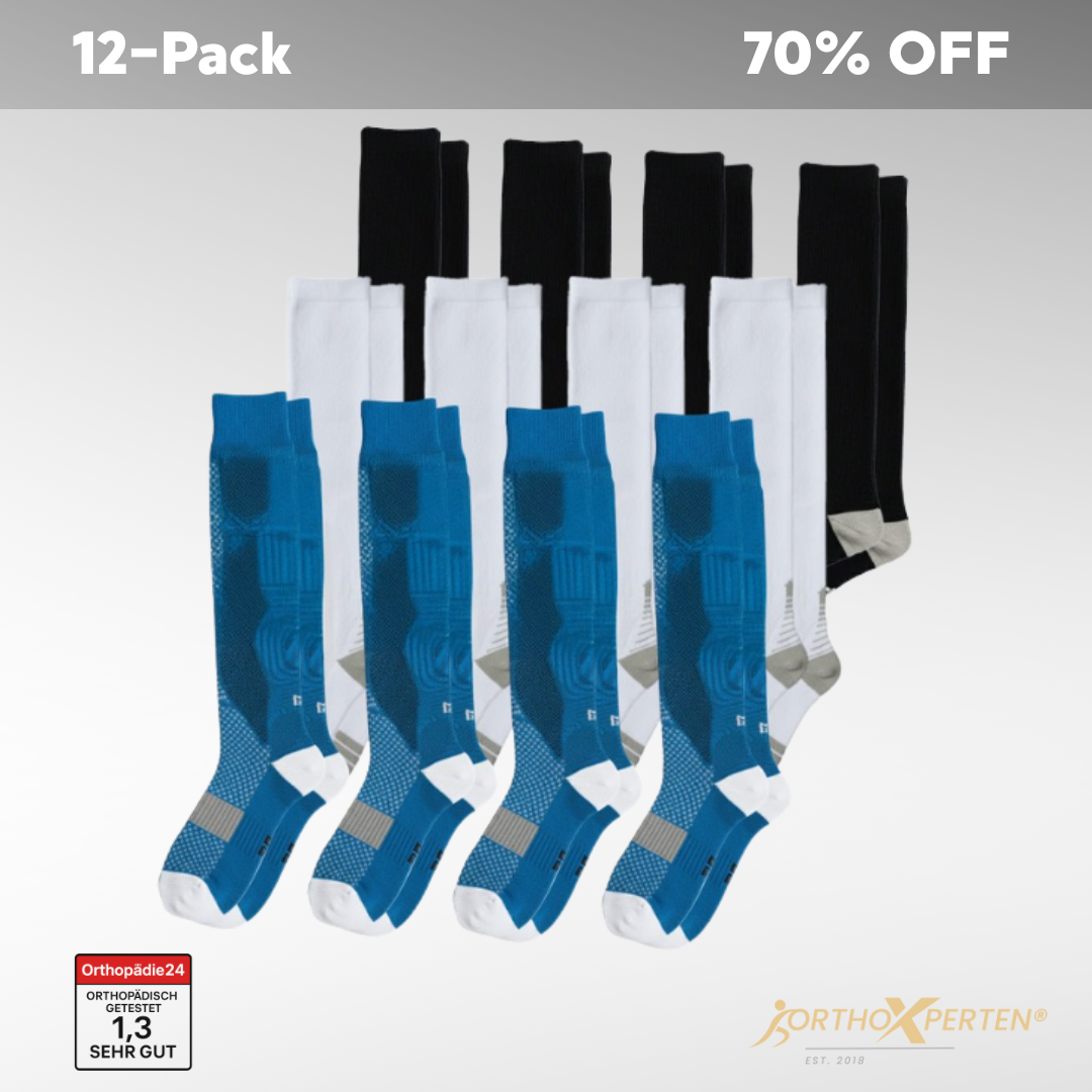 OrthoX - 12-Pack Kompressionssocken für Schmerzfreiheit und Komfort