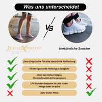 OrthoX - ergonomischer & schemrzlindernder Barfußschuh ohne Schnürsenkel