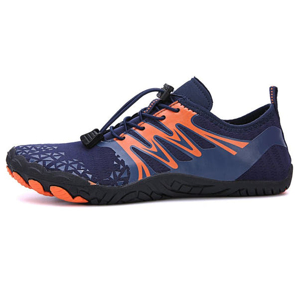 OrthoX - Rutschfeste Trail Barfußschuhe für natürliche Beweglichkeit - Blau Orange
