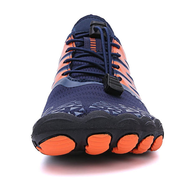 OrthoX - Rutschfeste Trail Barfußschuhe für natürliche Beweglichkeit - Blau Orange